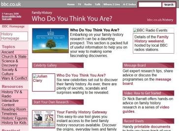 Who Do You Think You Are? Series 2 Website