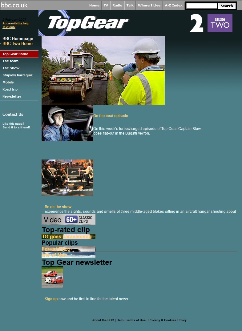 Top Gear Website Redesign