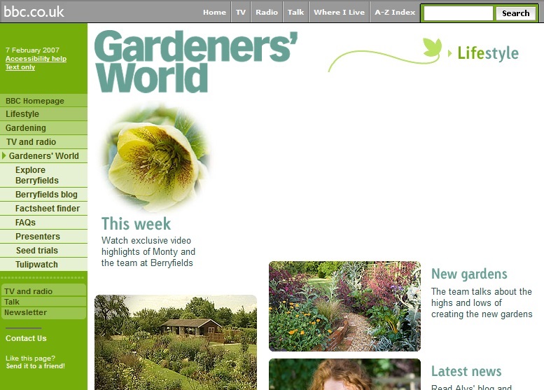 Gardener's World Broadband Website