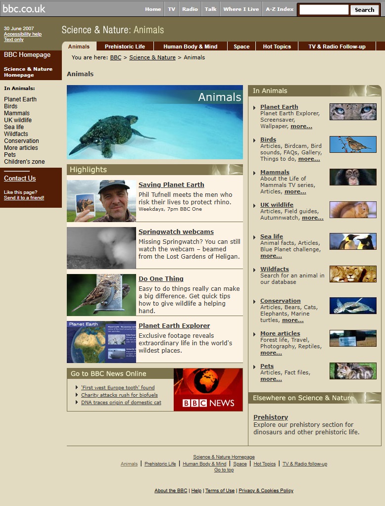 Animals Website