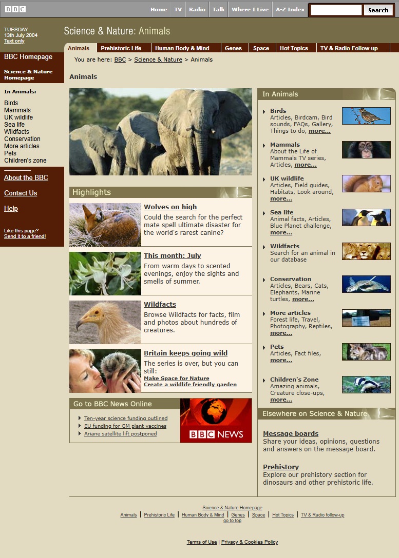 Animals Website