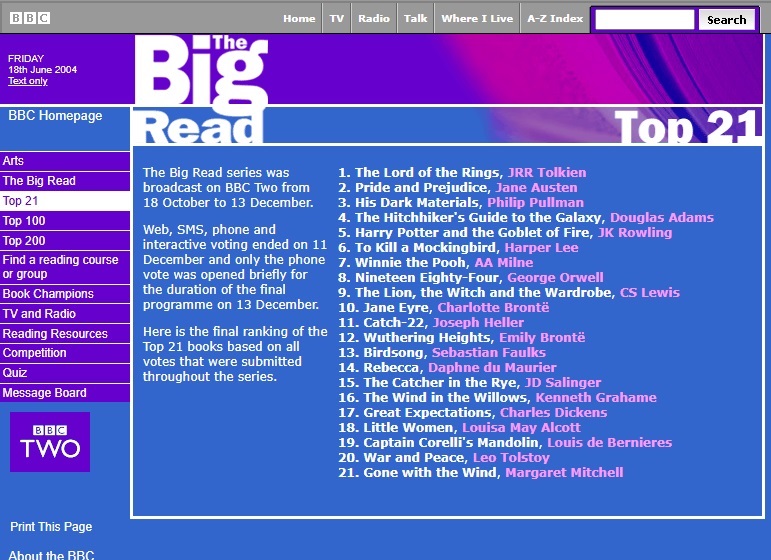 The Big Read Website