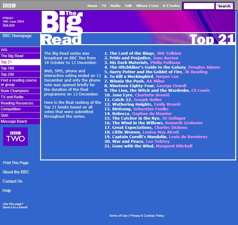The Big Read Website
