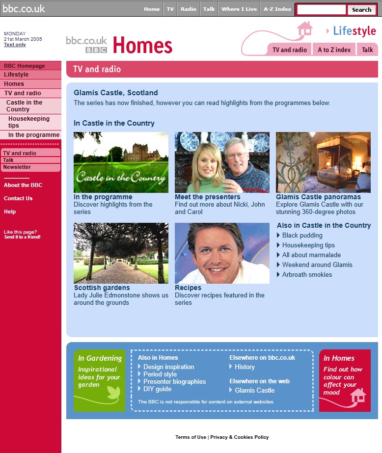 Castle In The Country Website