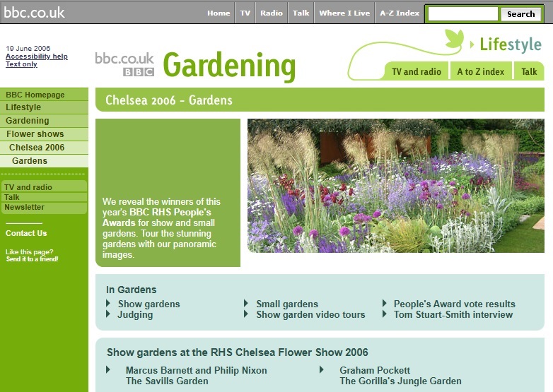Chelsea Flower Show 2006 Website