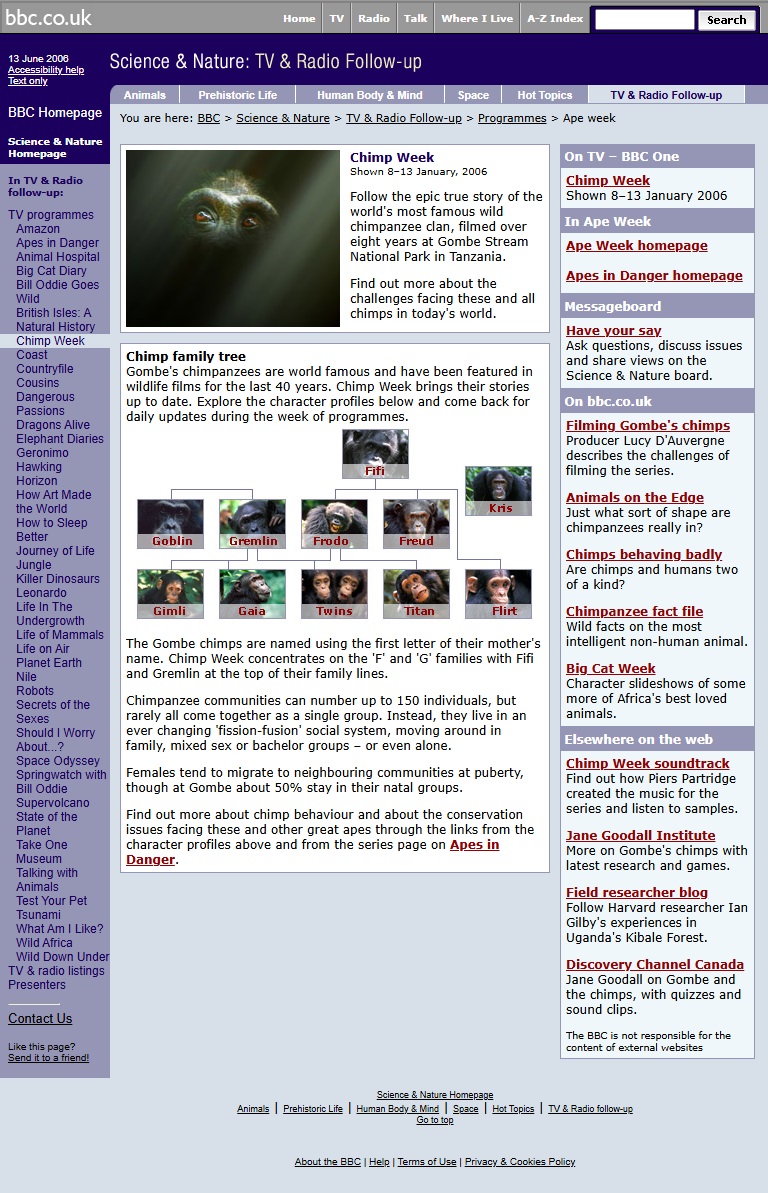 Chimp Week Website