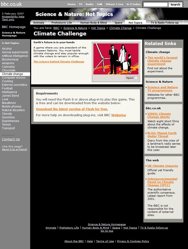 Climate Challenge Website
