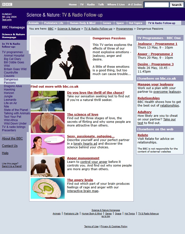 Dangerous Passions Website