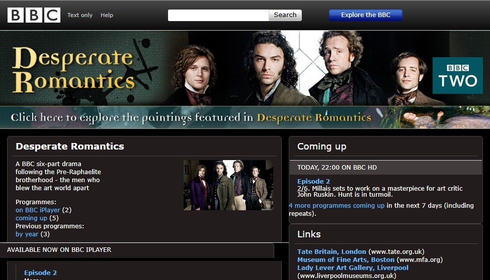 Desperate Romantics Website