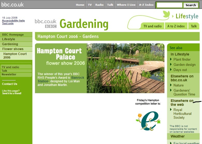 RHS Hampton Court Palace Flower Show 2006 Website