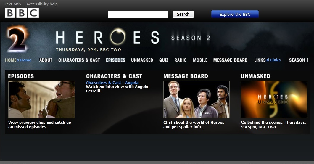 Heroes Series 2 Website