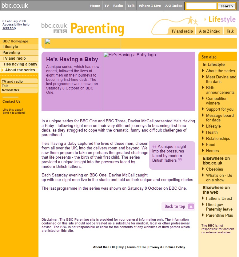 He's Having A Baby Website