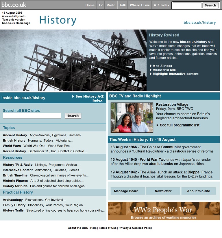 History Website Redesign