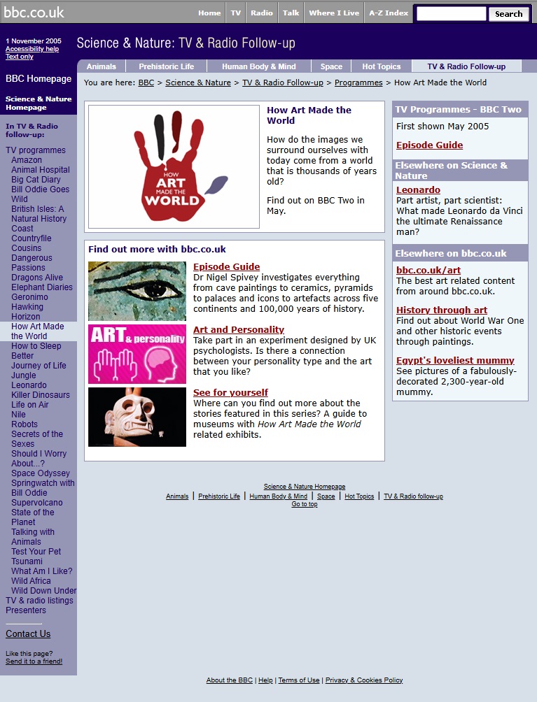 How Art Made The World Website