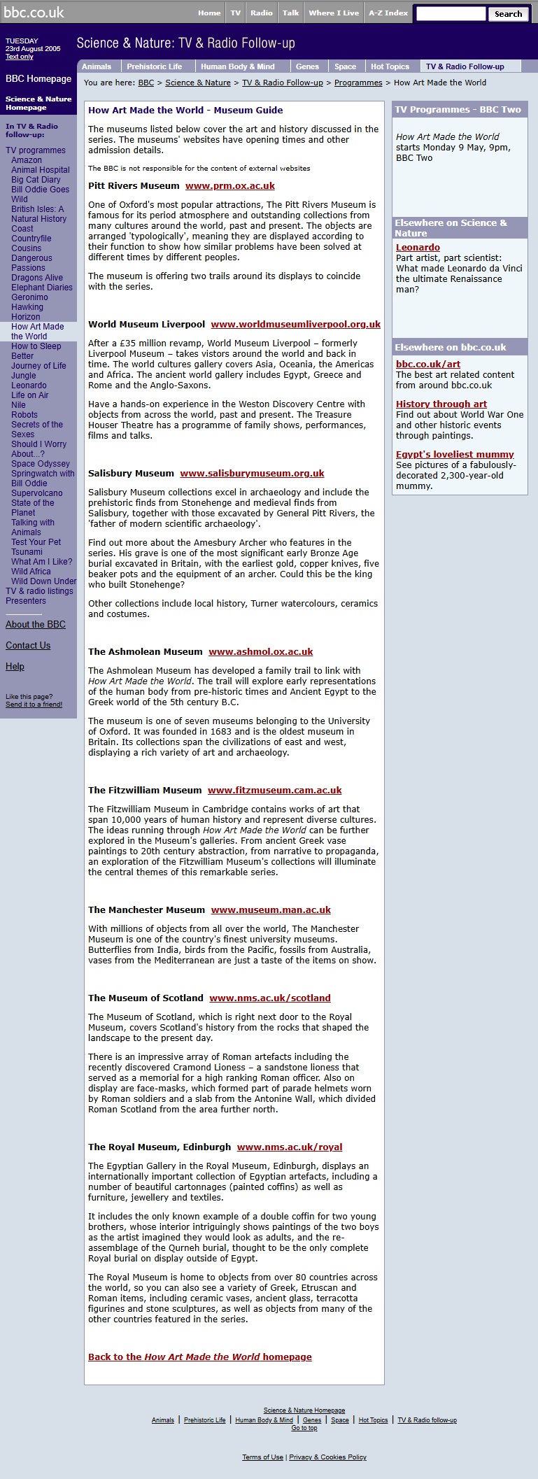 How Art Made The World Website