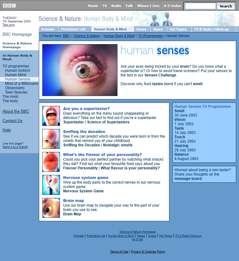 Human Senses Website
