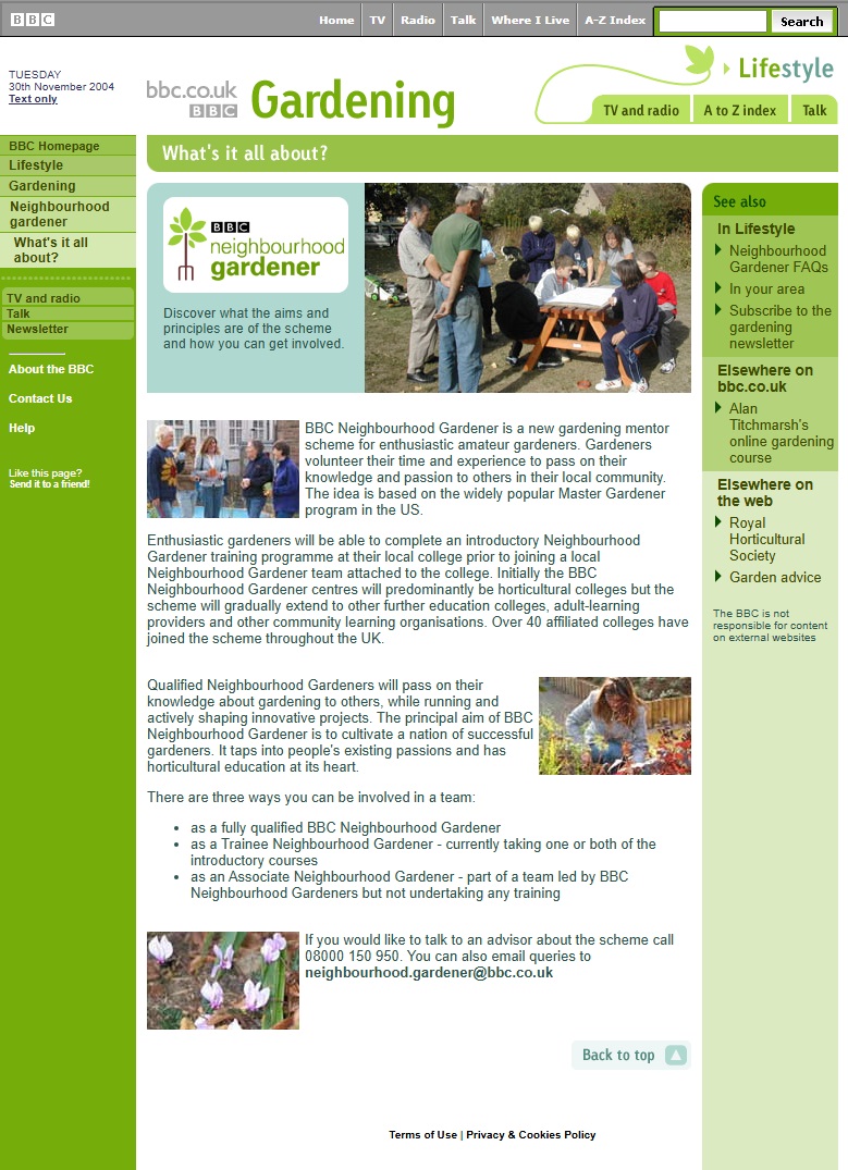 Neighbourhood Gardener Website