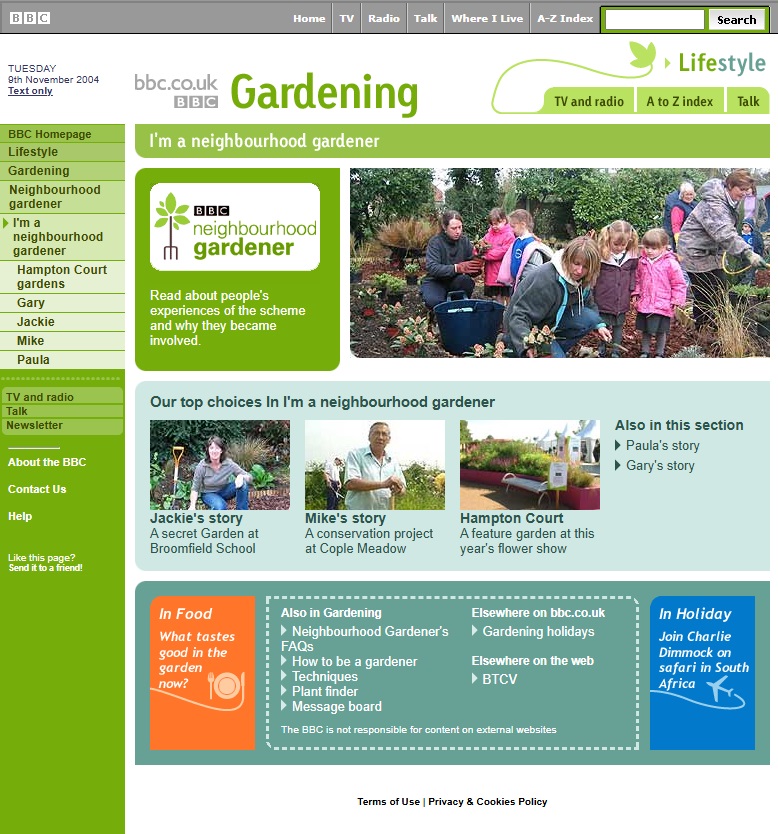 Neighbourhood Gardener Website