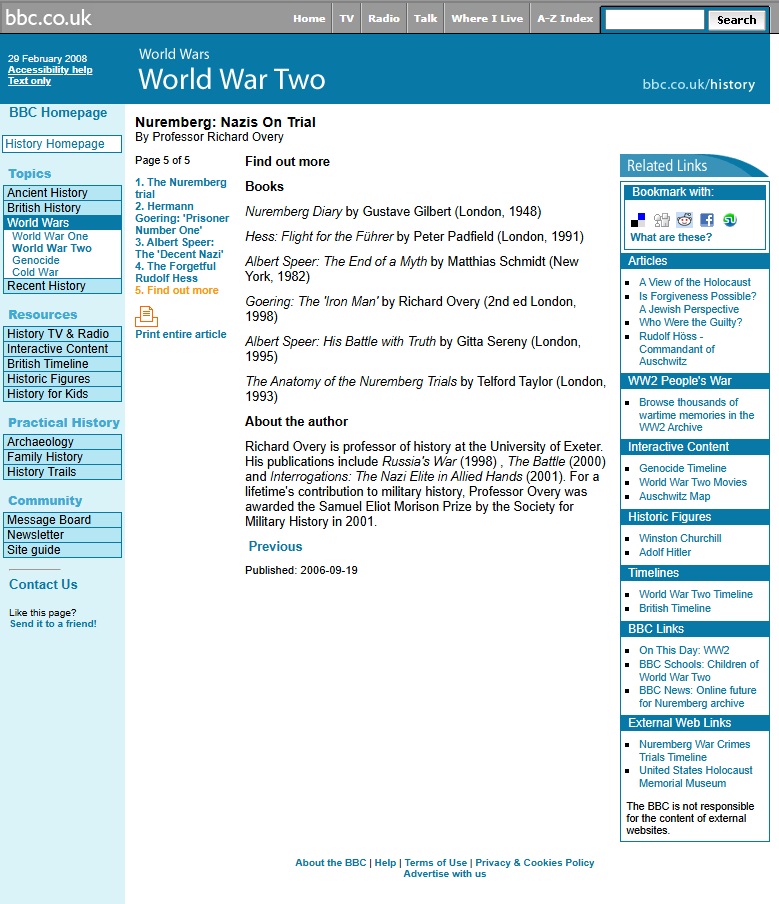 Secrets Of Nuremberg Website