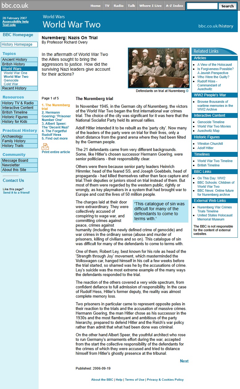 Secrets Of Nuremberg Website