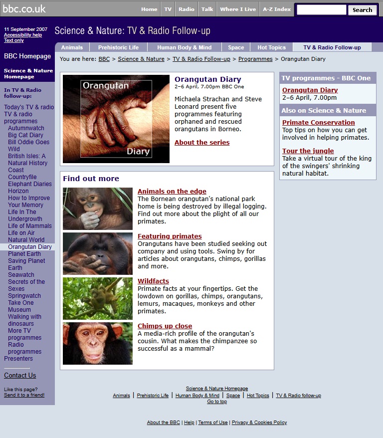 Orangutan Diary Website