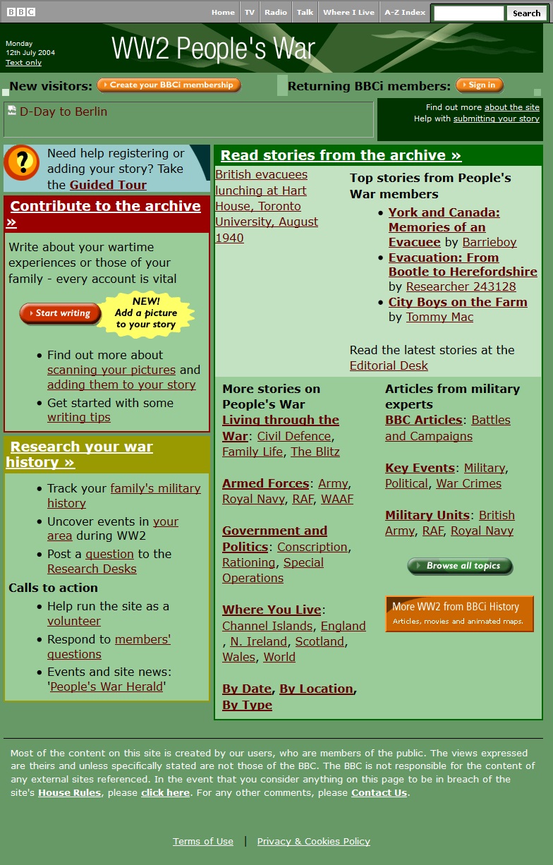 People's War Website