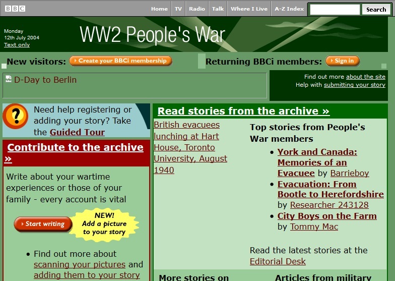 People's War Website