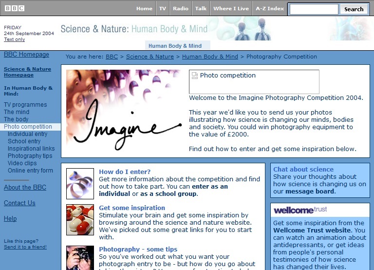 Wellcome Foundation Photo Competition Website