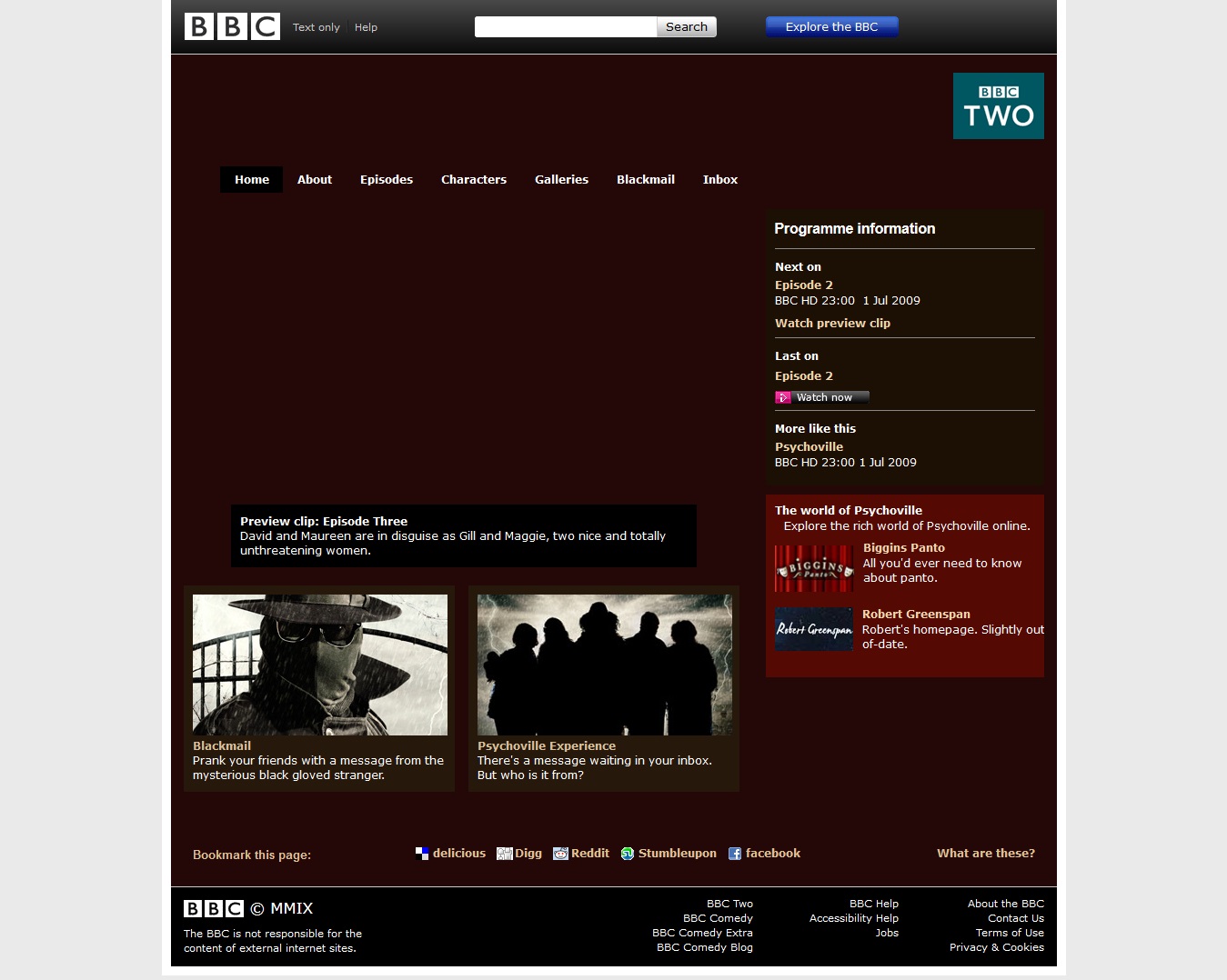 Psychoville Website