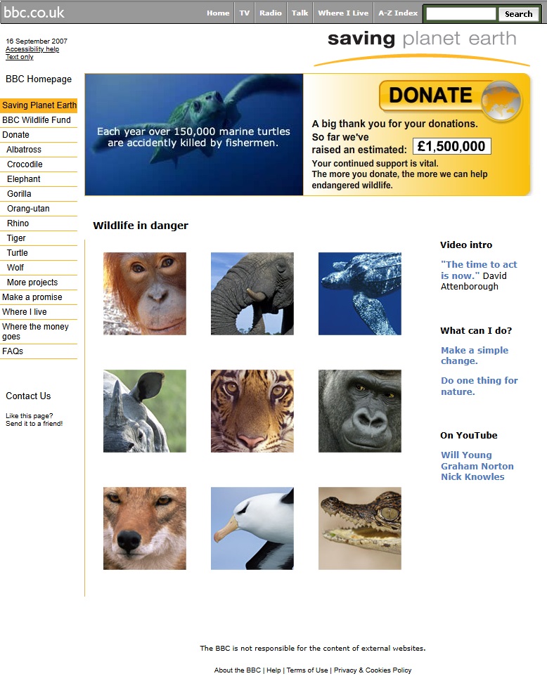 Saving Planet Earth Website
