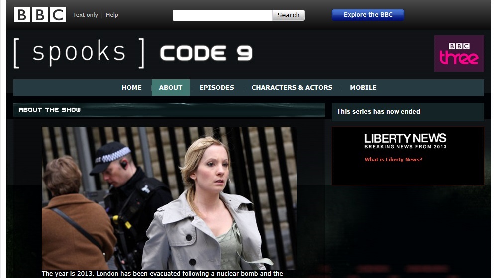 Spooks: Code 9 Website