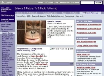 Apes In Danger Website