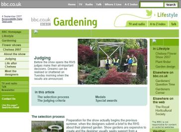 Chelsea Flower Show 2007 Website