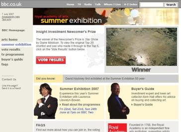 Royal Academy Summer Exhibition Website