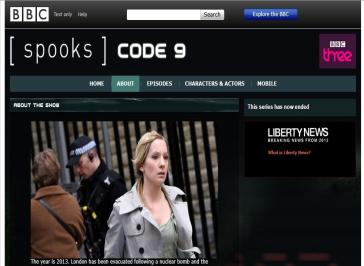 Spooks: Code 9 Website
