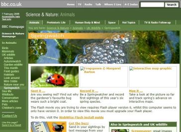 Springwatch 2006 Survey Website