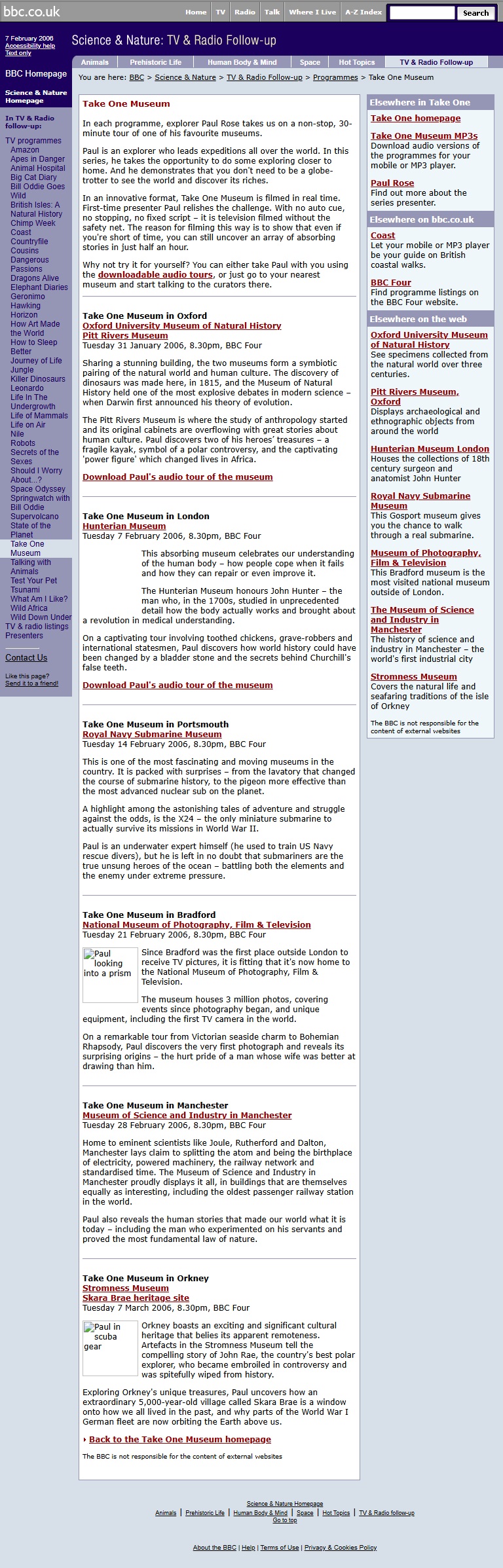 Take One Museum Website