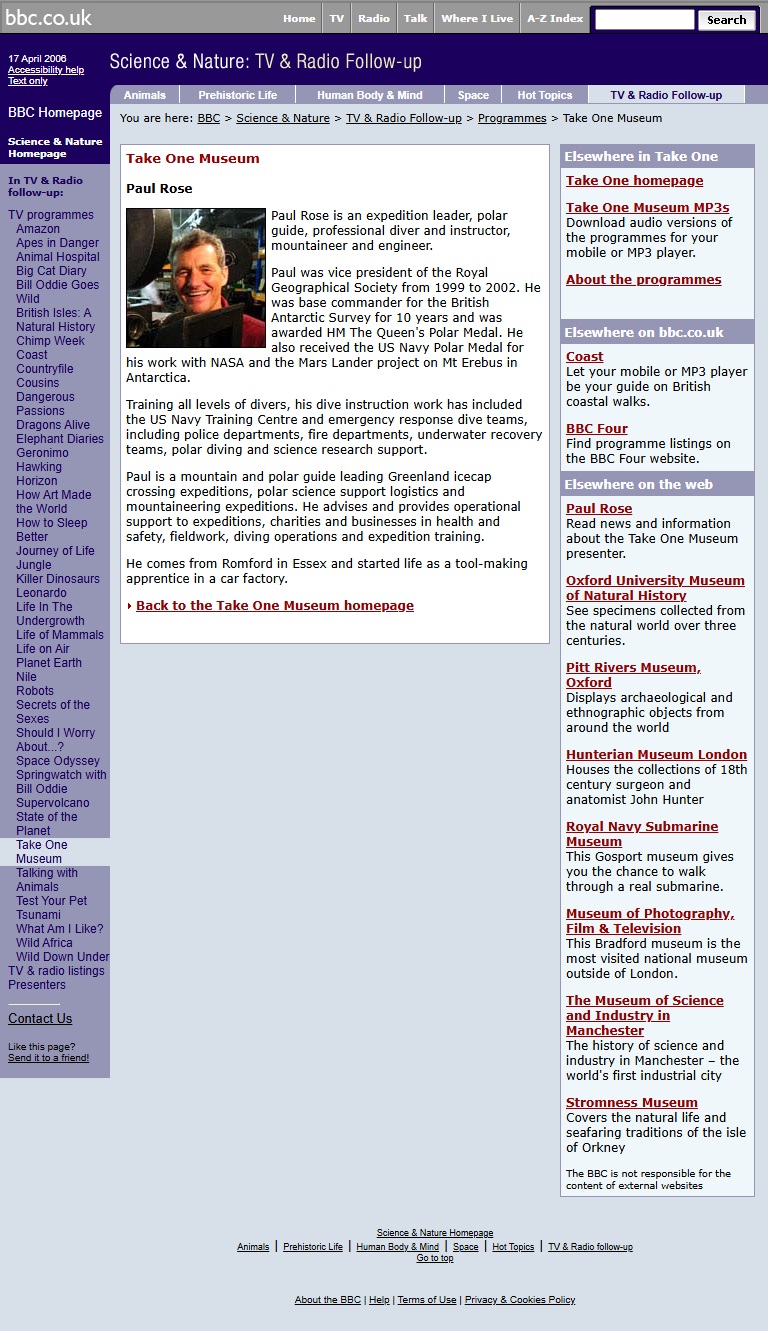 Take One Museum Website