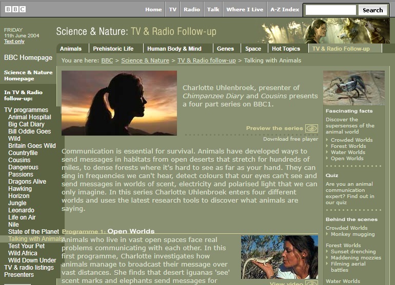 Talking With Animals Website