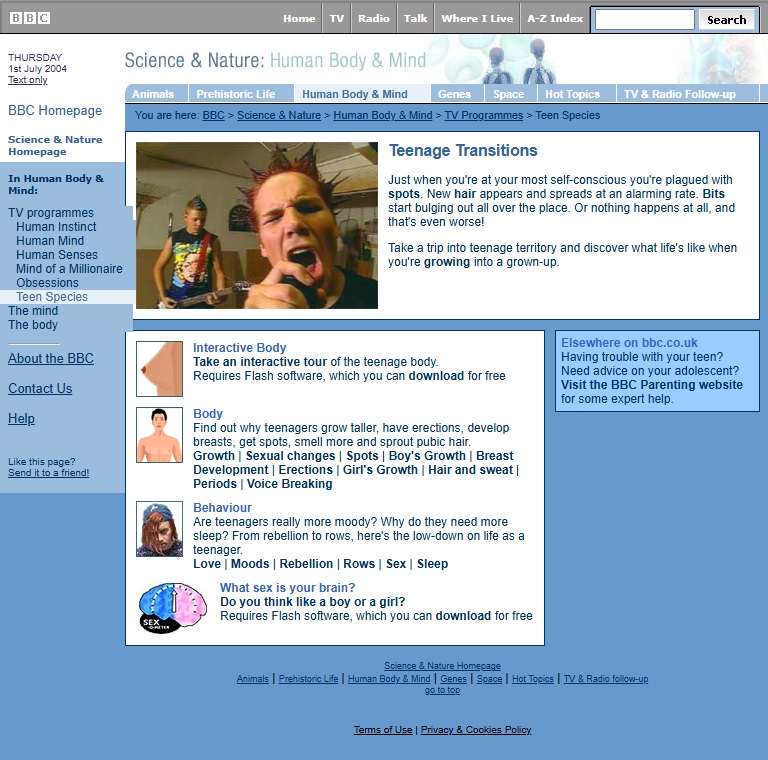 Teen Species Website