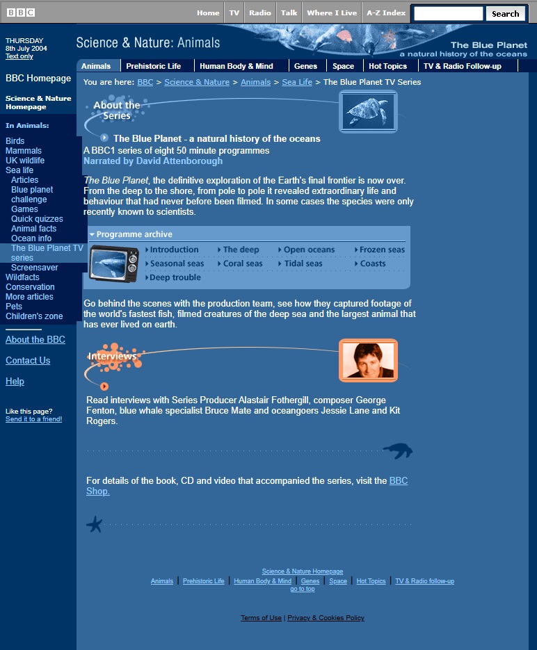 The Blue Planet Website