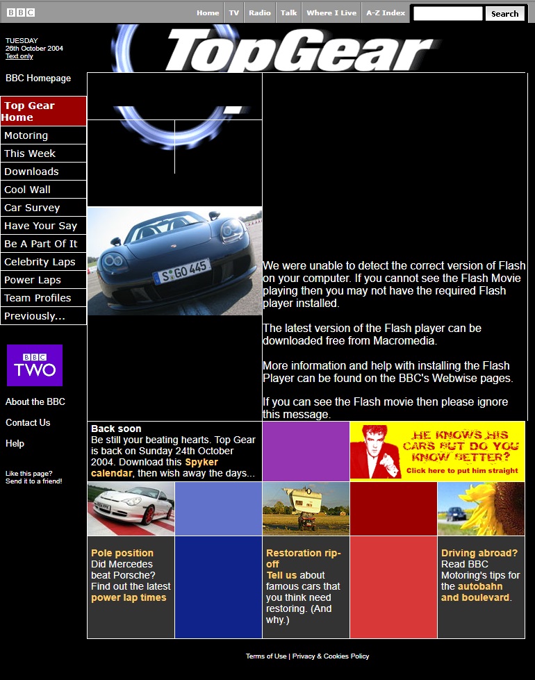 Top Gear Series 5 Website