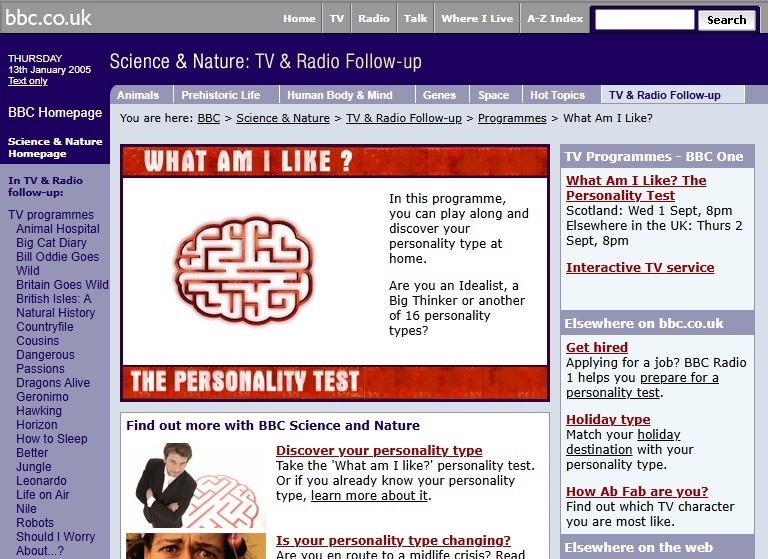 What Am I Like? Website