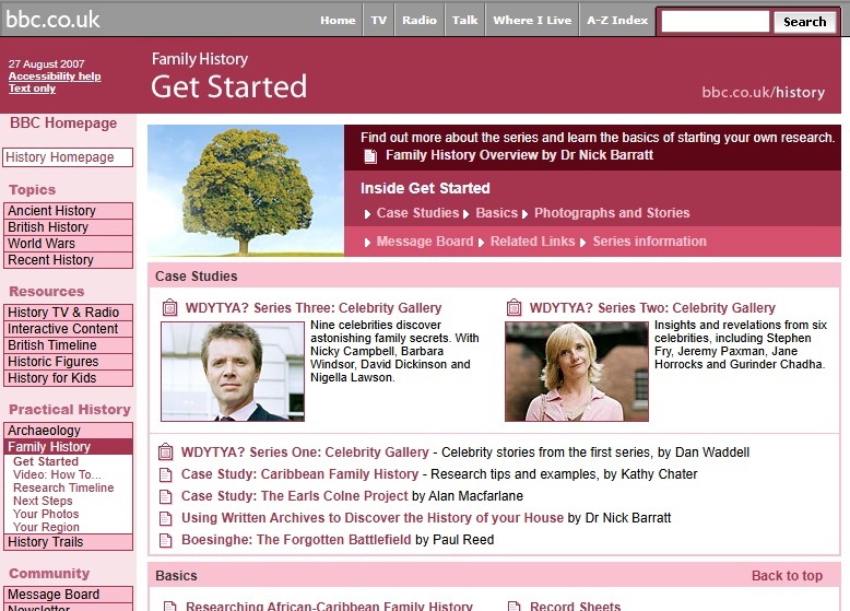 Who Do You Think You Are? Series 3 Website