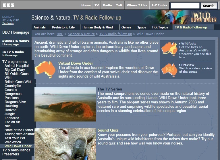 Wild Down Under Website