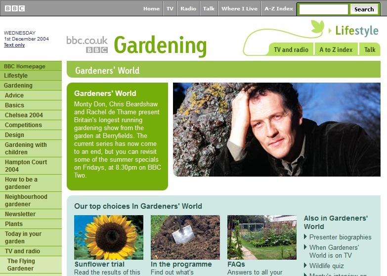 Gardeners World 2004 Website