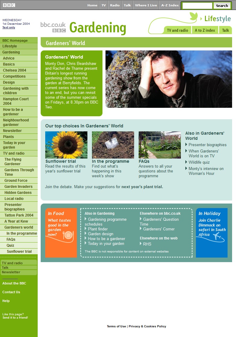 Gardeners World 2004 Website