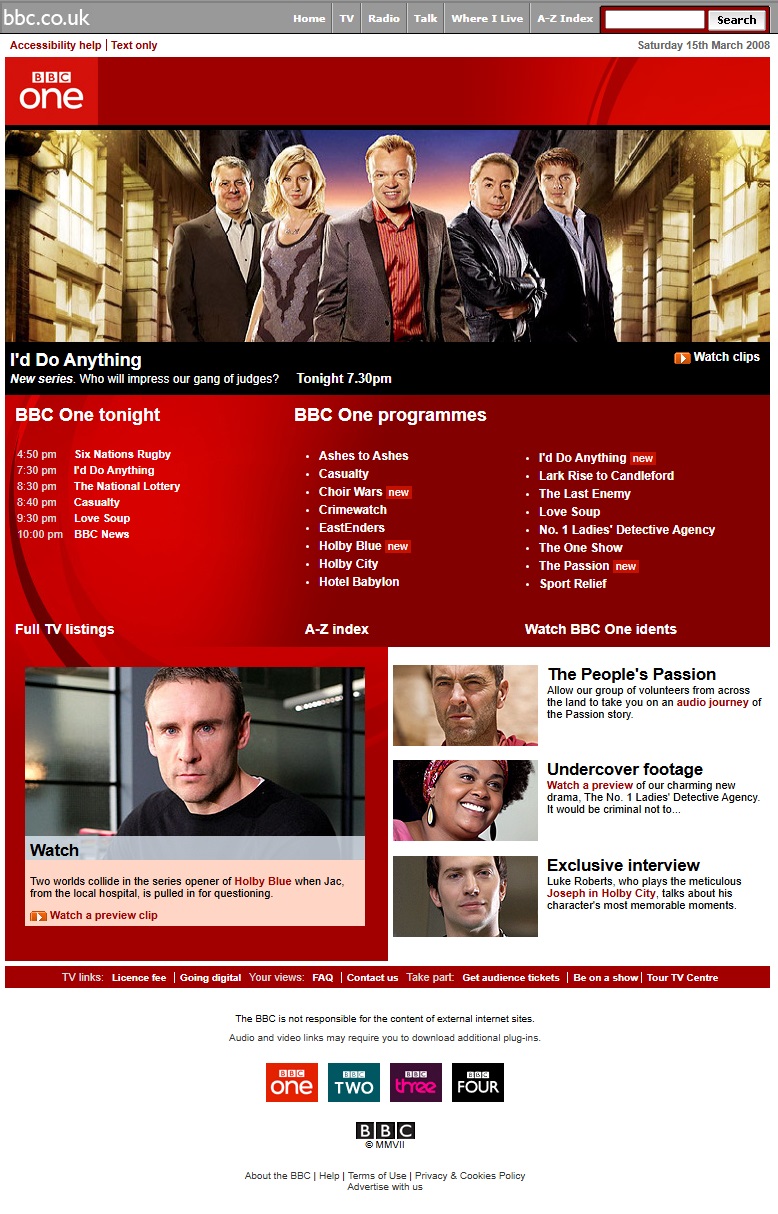BBC One Website
