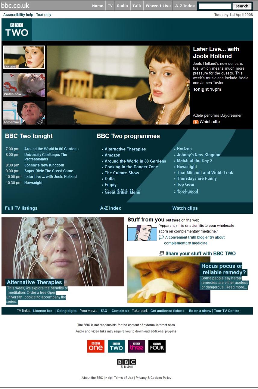 BBC Two Website