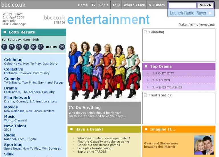 Entertainment website